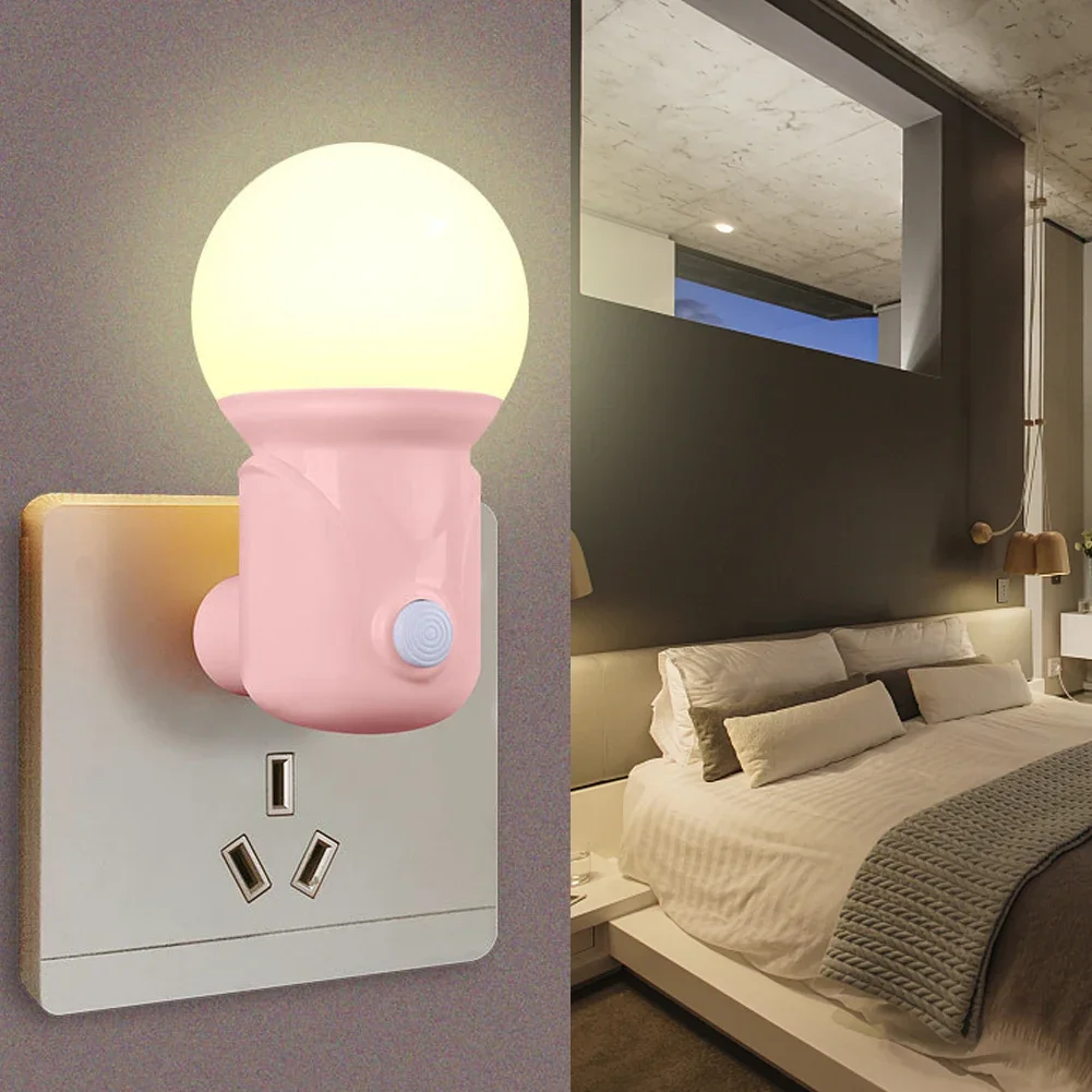 LED Plug-in Night Light 2-color Baby Nursing Eye Sleep Light Bedroom Socket Lights Energy Saving Cute Corridor Lamp Balcony