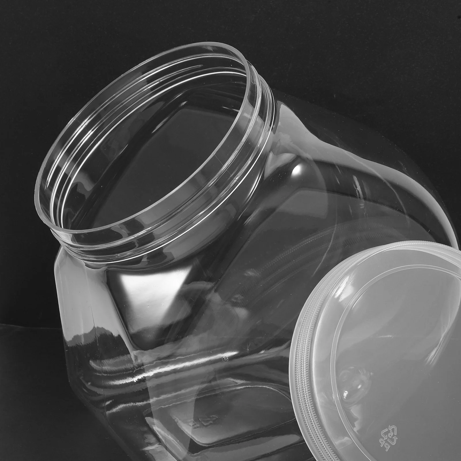 زجاجة تخزين واسعة الفم سعة 2000 مل، برطمان بلاستيكي شفاف للحلوى والكوكيز والقهوة والغسيل السائل