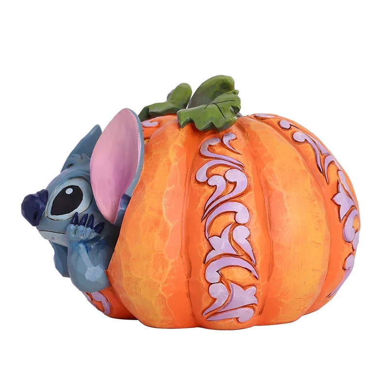 13cm Disney Exquisite Stitch Halloween Pumpkin Resin Tide Play Collection Desktop Model Ornaments Children Birthday Gifts Toy