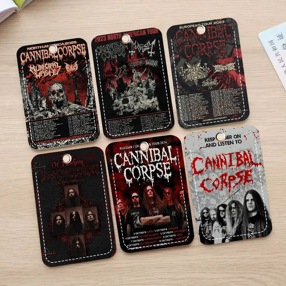 

C-Cannibal C-Corpse Band Holder Keychain With Keychain For Access Card Bus Pass & Card Credit ID Bank Card Protective Case
