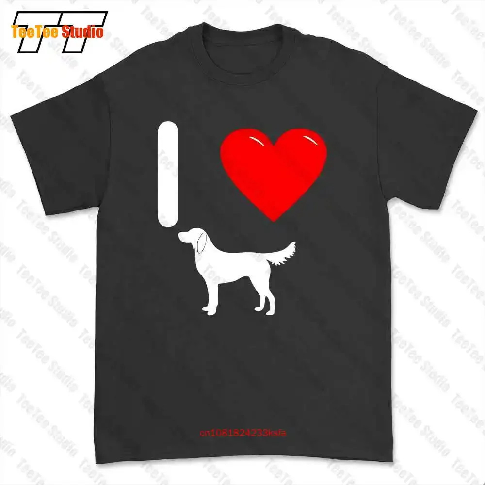 I Love Flat Coated Retriever Silhouette T-shirt Tee 0XL9