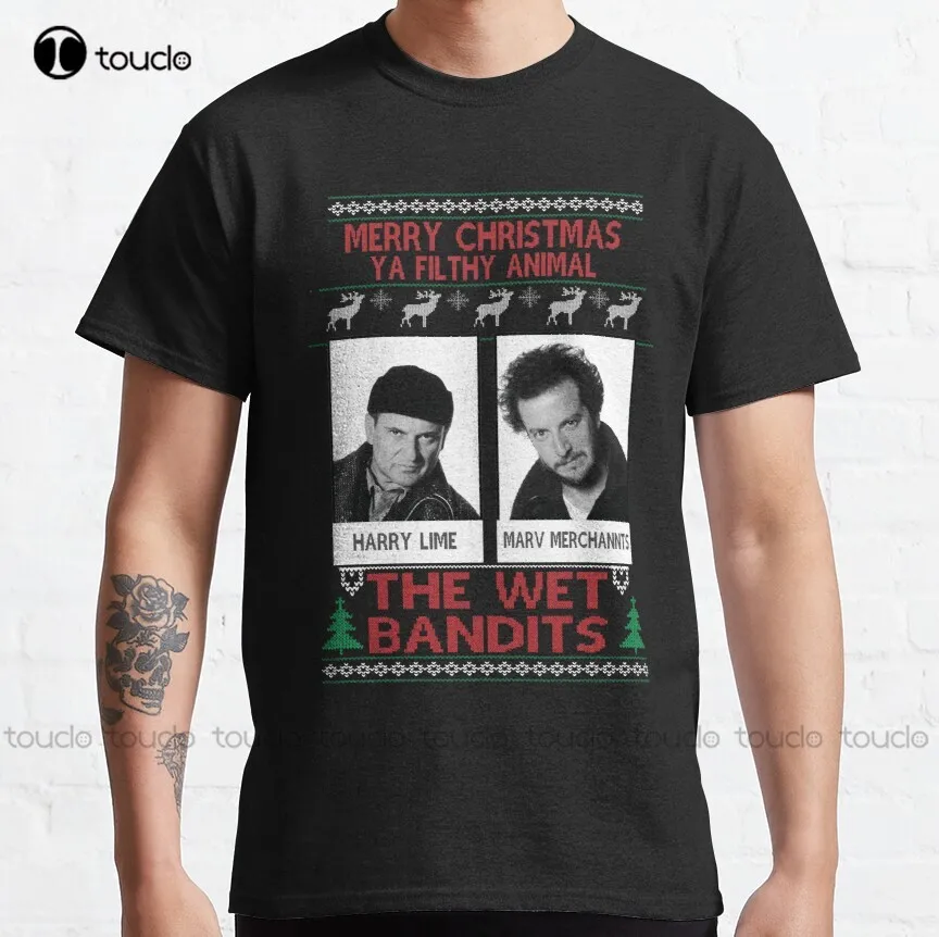 Merry Christmas You Filthy Animal-The Wet Bandits Classic T-Shirt Womens Fishing Shirt Custom Aldult Teen Unisex Xs-5Xl Classic