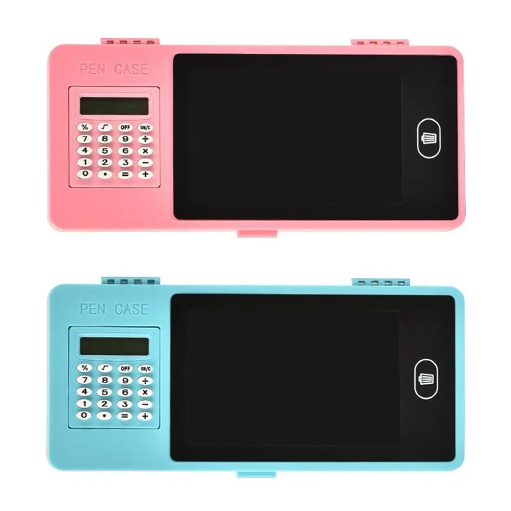 

with LCD Screen Pencil Case Erasable Drawing Board with Calculator Pen Box Large Capacity Handwriting Stationery Organizer Gift