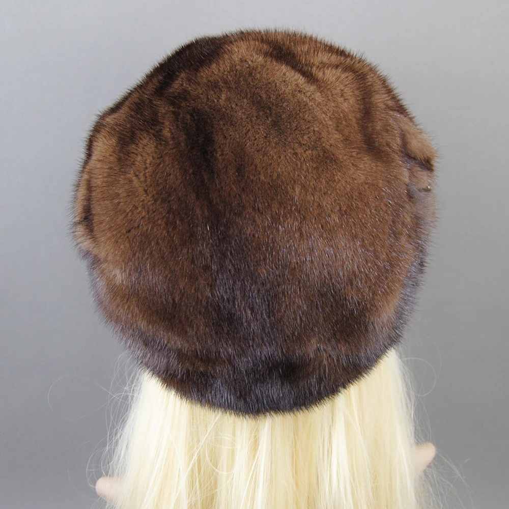 ใหม่หรูหราสุภาพสตรีแฟชั่น 100% Natural Mink Fur Visors หมวกผู้หญิงฤดูหนาวกลางแจ้ง Mink Fur หมวก Full Pelt หญิงหมวกขนสัตว์