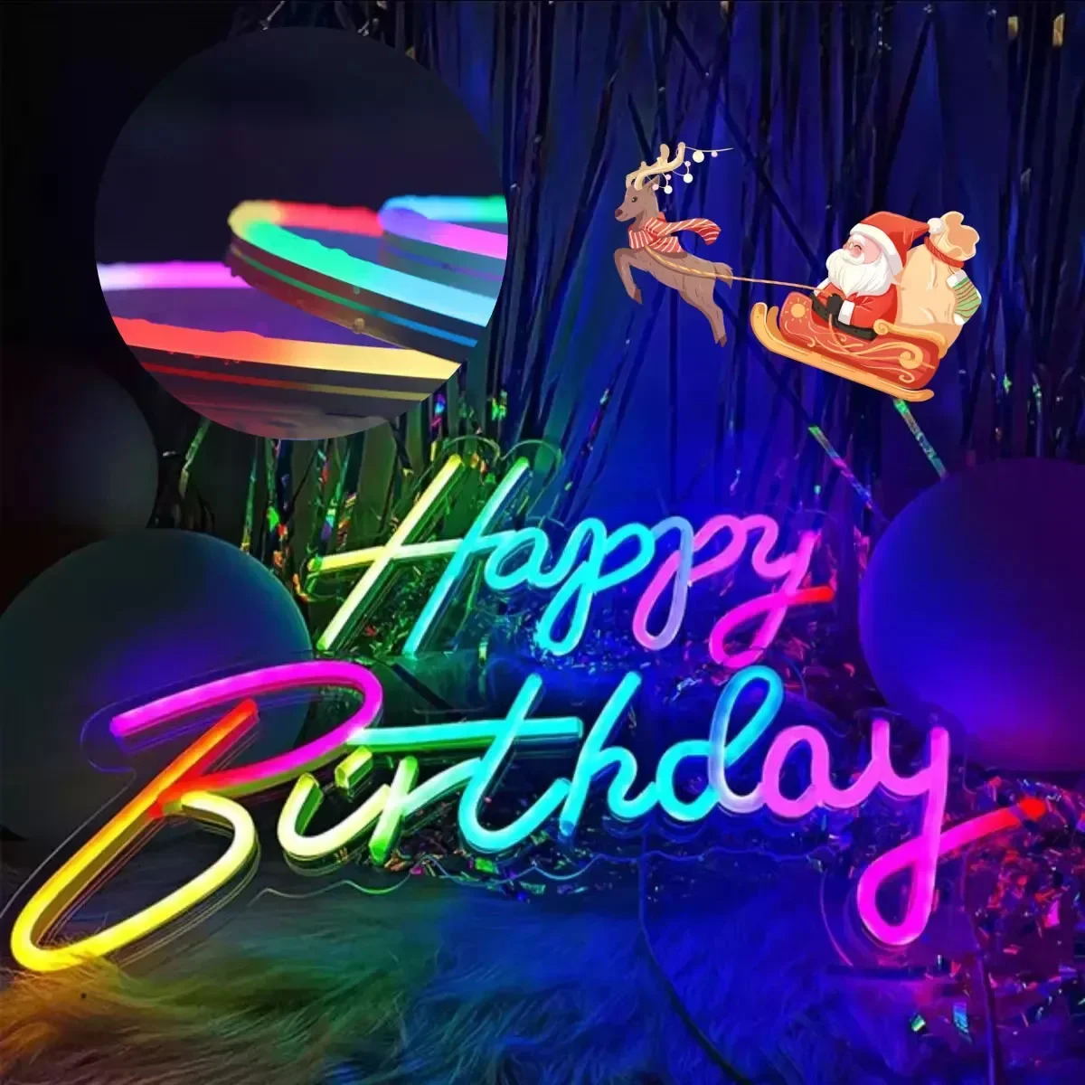 Strisce LED al neon RGB Bluetooth Luci di corda flessibili natalizie impermeabili APP USB/telecomando per decorazioni per sala giochi