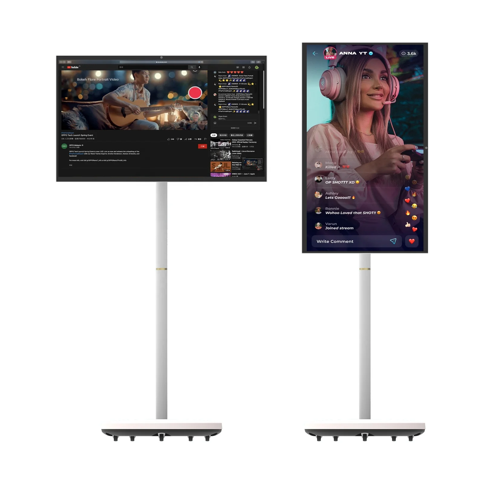 

24, 27, 32-дюймовый портативный смарт-телевизор с сенсорным экраном на колесиках