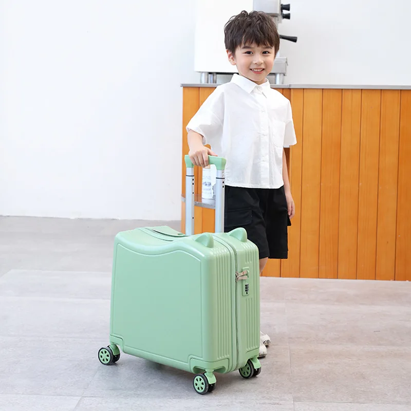 Kinderkoffer Meisje 18-Inch Klein Draagbaar Schattig Wachtwoord Maletas Viaje Mannen Kunnen Bagage Maletas Universeel Wiel Monteren