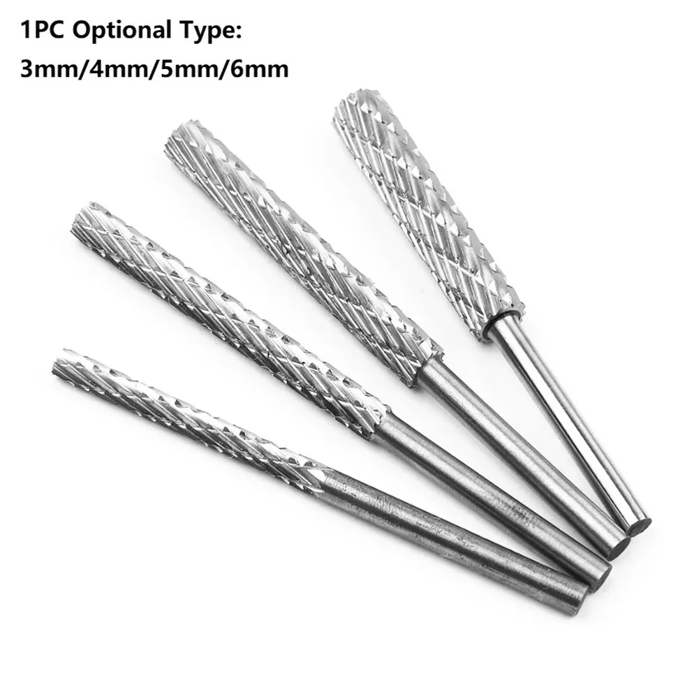 1pc 3mm Shank Rotary File High Speed Steel Deburring File For Root Tone Wood Plastic Aluminum Carving Grinding Rotary File