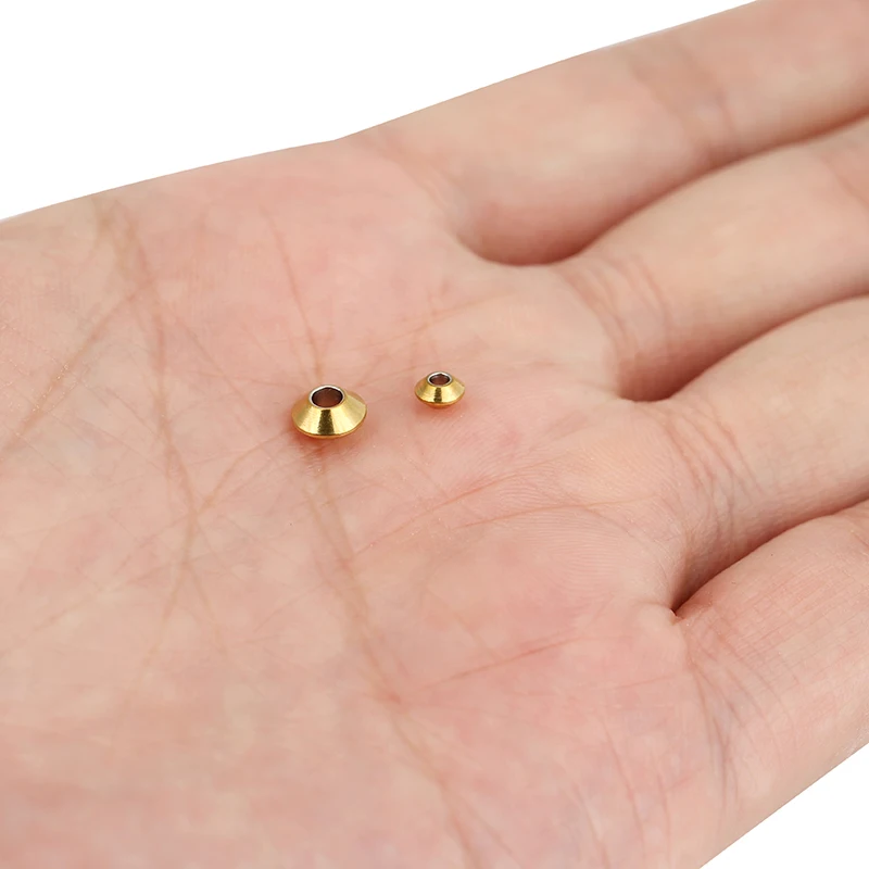 50 قطعة الفولاذ المقاوم للصدأ خزر عازل 4 مللي متر 6 مللي متر PVD لا تتلاشى أبدًا فضفاض كبير الحفرة الكبيرة خرز قلادة مجموعة لصنع المجوهرات سوار