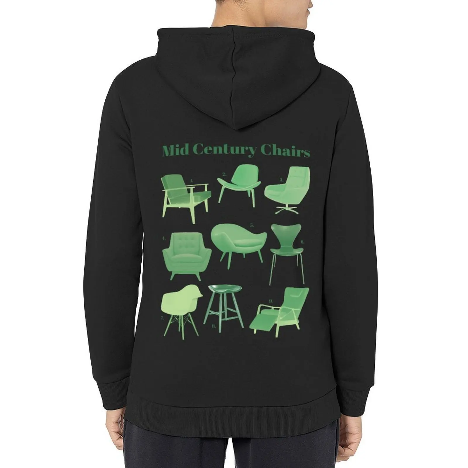 

Mid Century Chairs Hoodie men's sweat-shirt korean clothes mens designer clothes men wear men hoodie