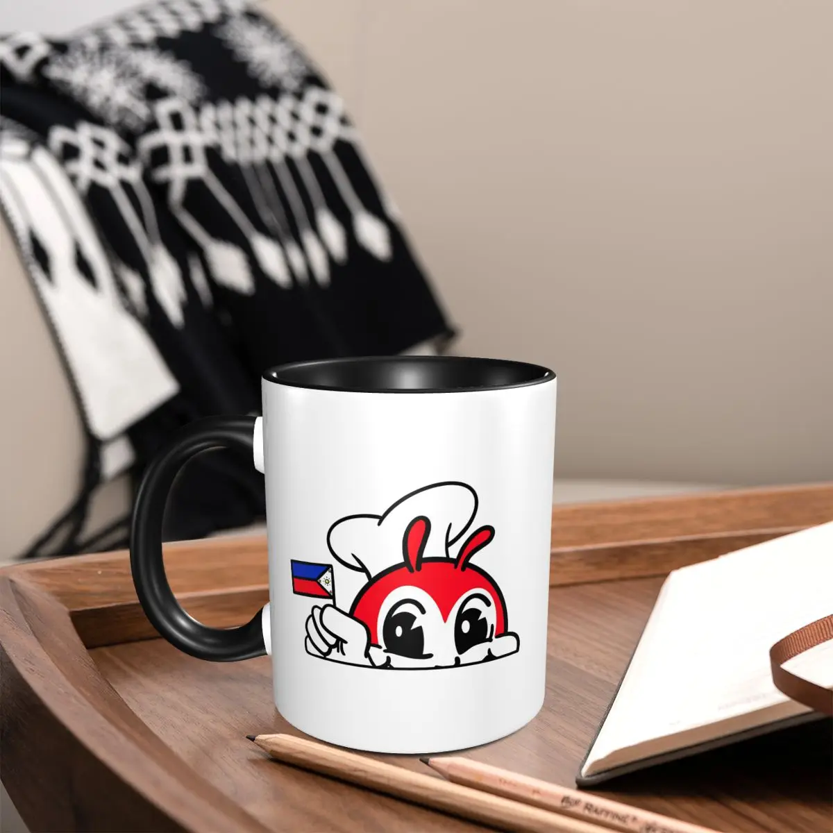 Jollibee Peeking Philipppine Flag Filipino Cap Mug Funny Ceramic Coffee Cups Tea Mugs Milk Cup Drinkware Gift For Friends