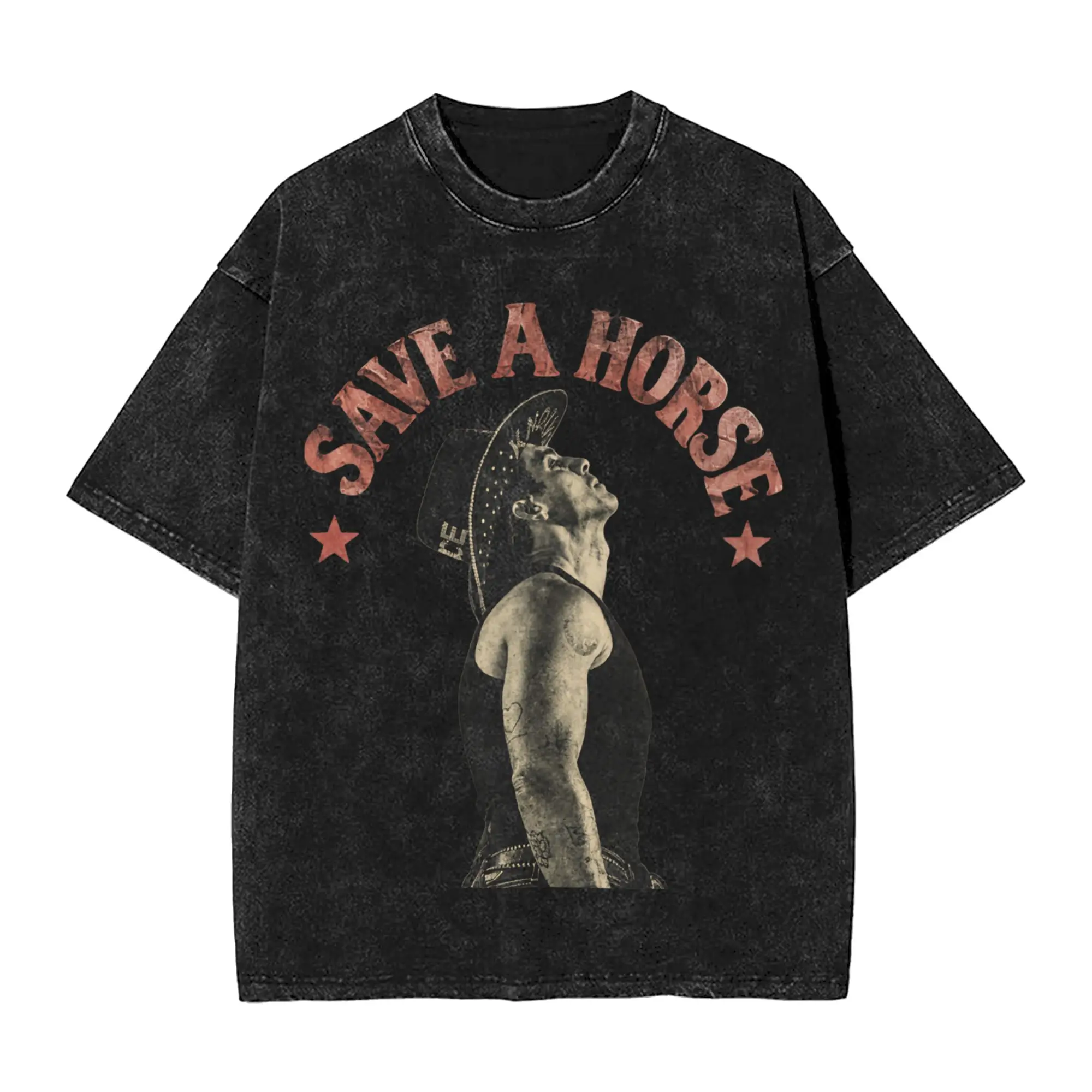 Save a Horse Cowboy Joe Jonas  Washed T Shirt Streetwear Hip Hop Fashion T-Shirts  Tees Men Women Short Sleeve Harajuku