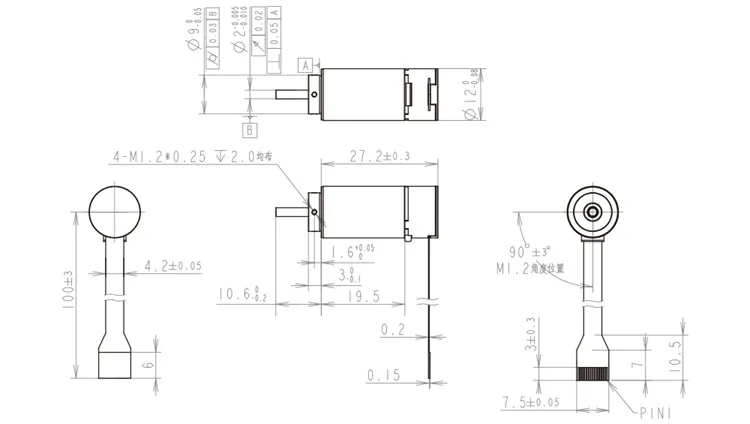 MC1226-03 20970 rpm 2.38mNm 12V 12mm High Speed Power Coreless Brushless DC Motor Pipeline Inspection Robot Drive
