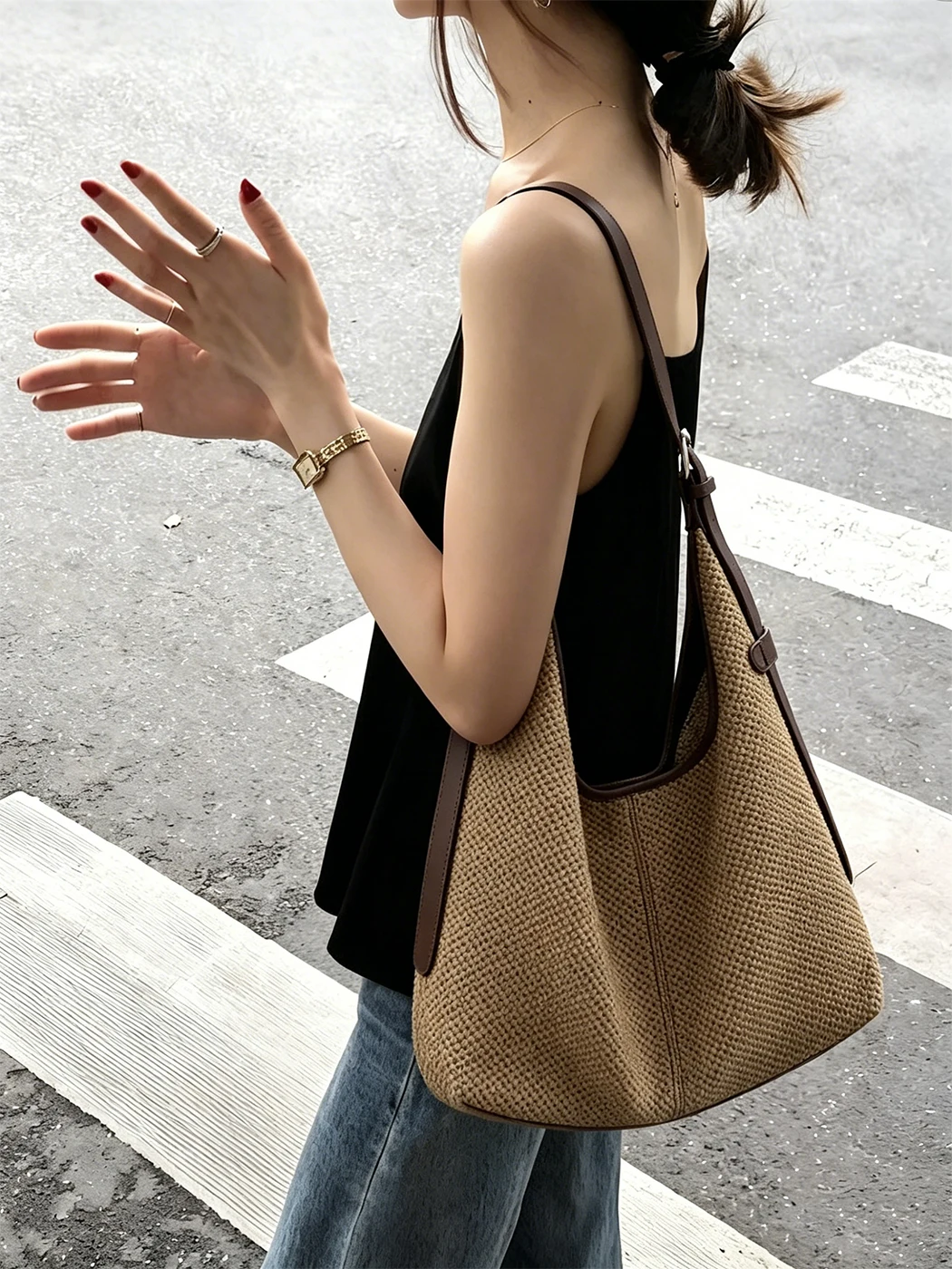 elegant-woven-raffia-grass-shoulder-bag-women's-large-capacity-casual-tote-bag-2026-new-style-canvas-lined-medium-hardness