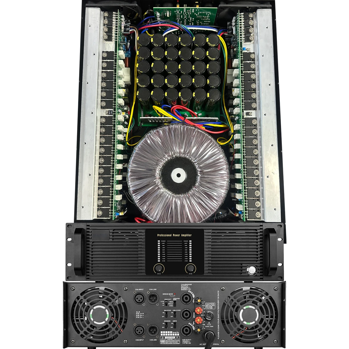 BH-3020 Powerful Amplifier 2 Channel 2000W Class-H 4ohm 3600Watts for 18 or 21 Inch Subwoofer Stable Long-term Operation