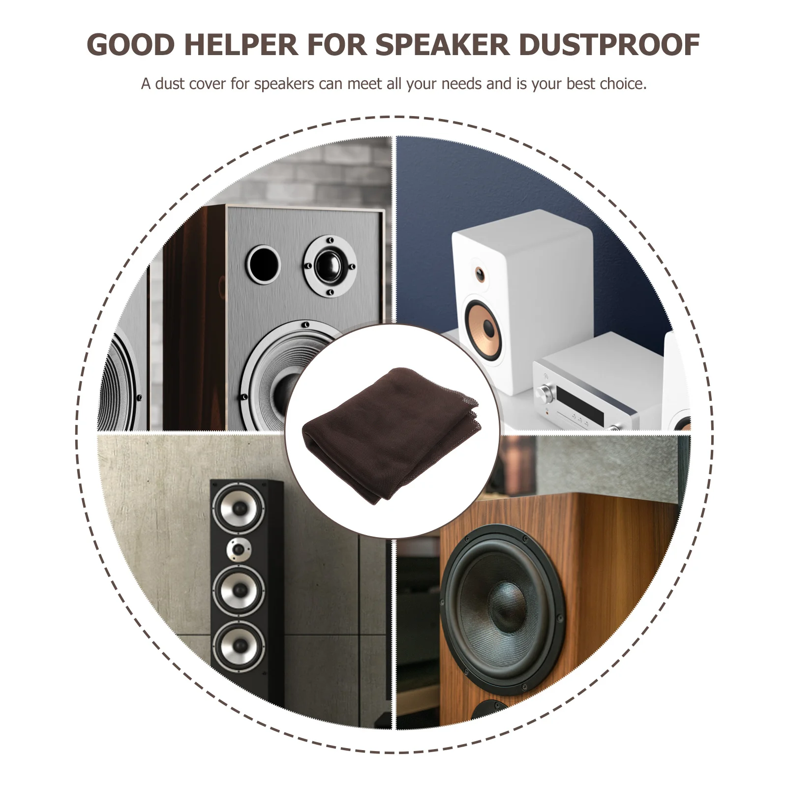 

1Pcs Speaker Acoustic Protective Cover Dustproof Breathable Washable Loudspeaker Sound Transmission Cloth Coffee