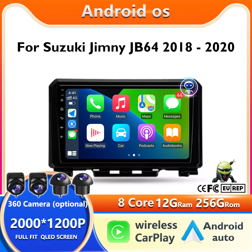

Carplay Auto 2K For Suzuki Jimny JB64 2018 - 2020 Car Radio Multimedia Video Player Navigation stereo GPS Android 15 No 2din 2
