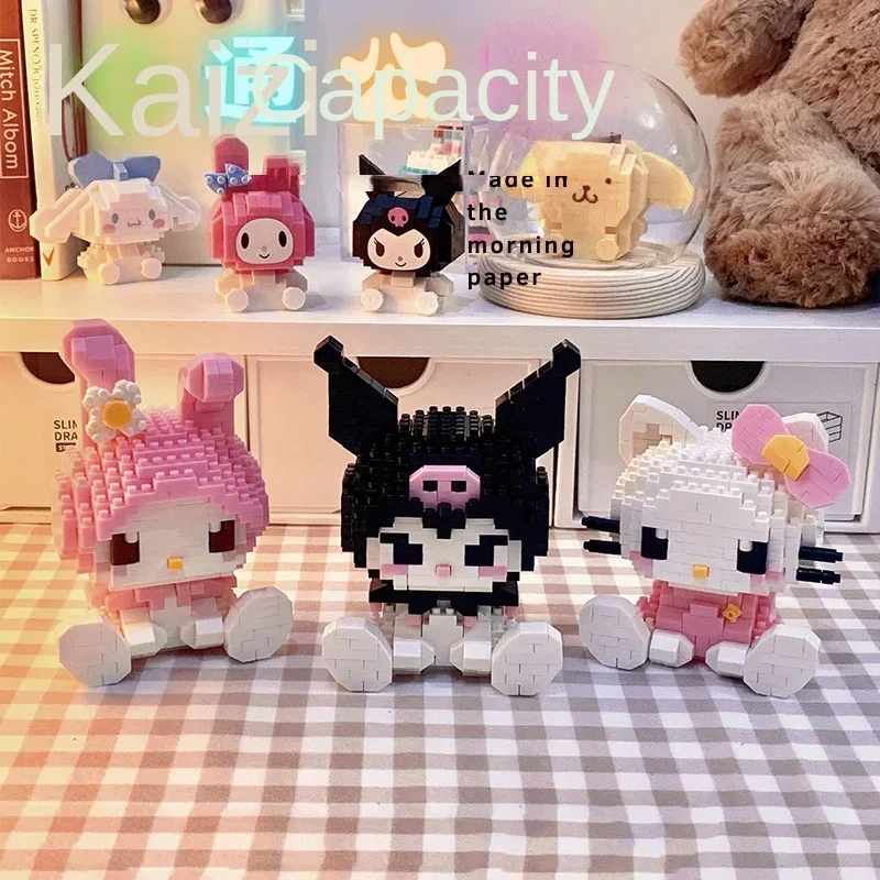 Sanrio Hello Kitty Developmental Toys Kawaii My Melody Kuromi Cinnamoroll Child Puzzle Dolls  Assembled Toys Model Holiday Gifts