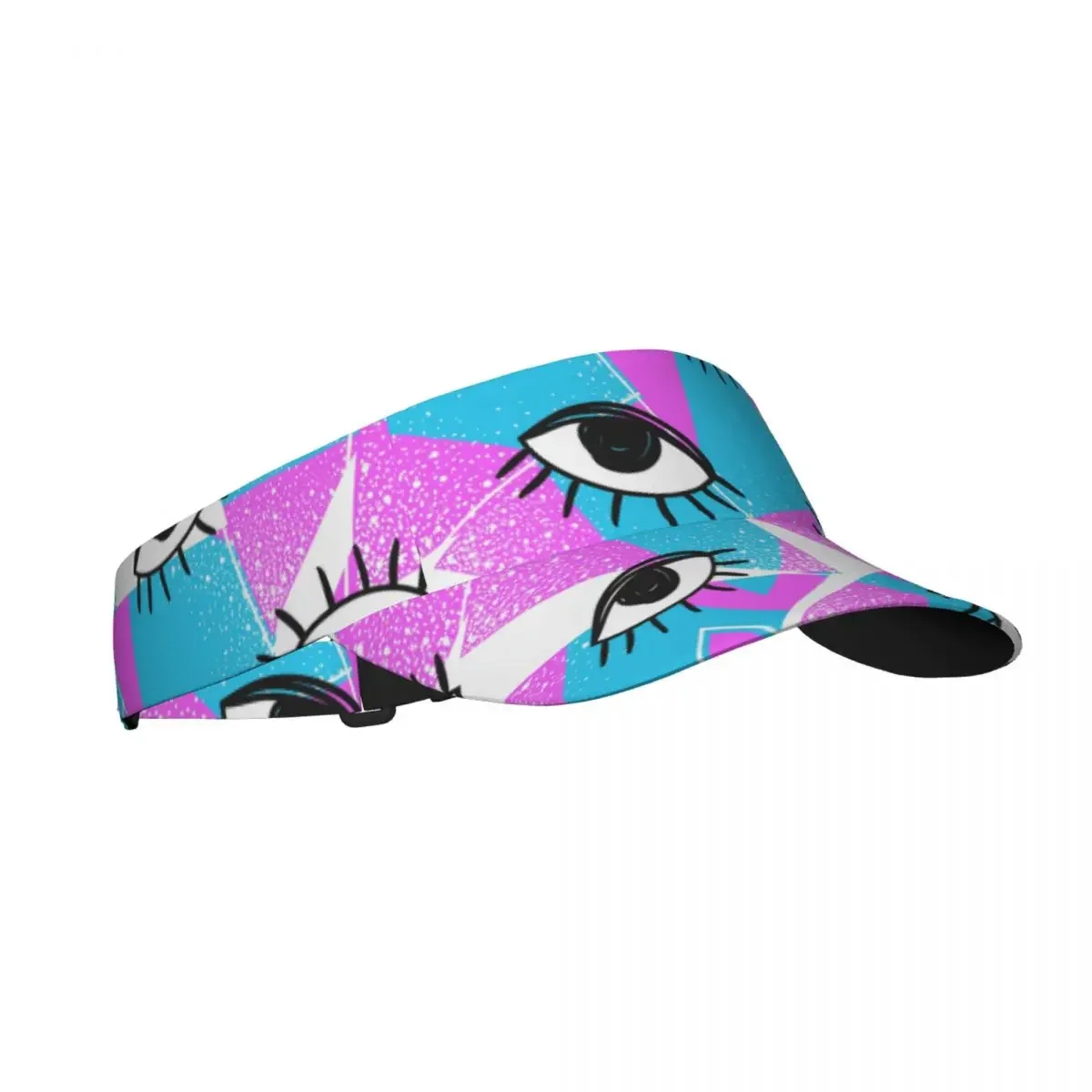 Summer Air Sun Hat Men Women Adjustable Visor UV Protection Top Empty Sports All Seeing Eye Symbol Eighties Sunscreen Cap