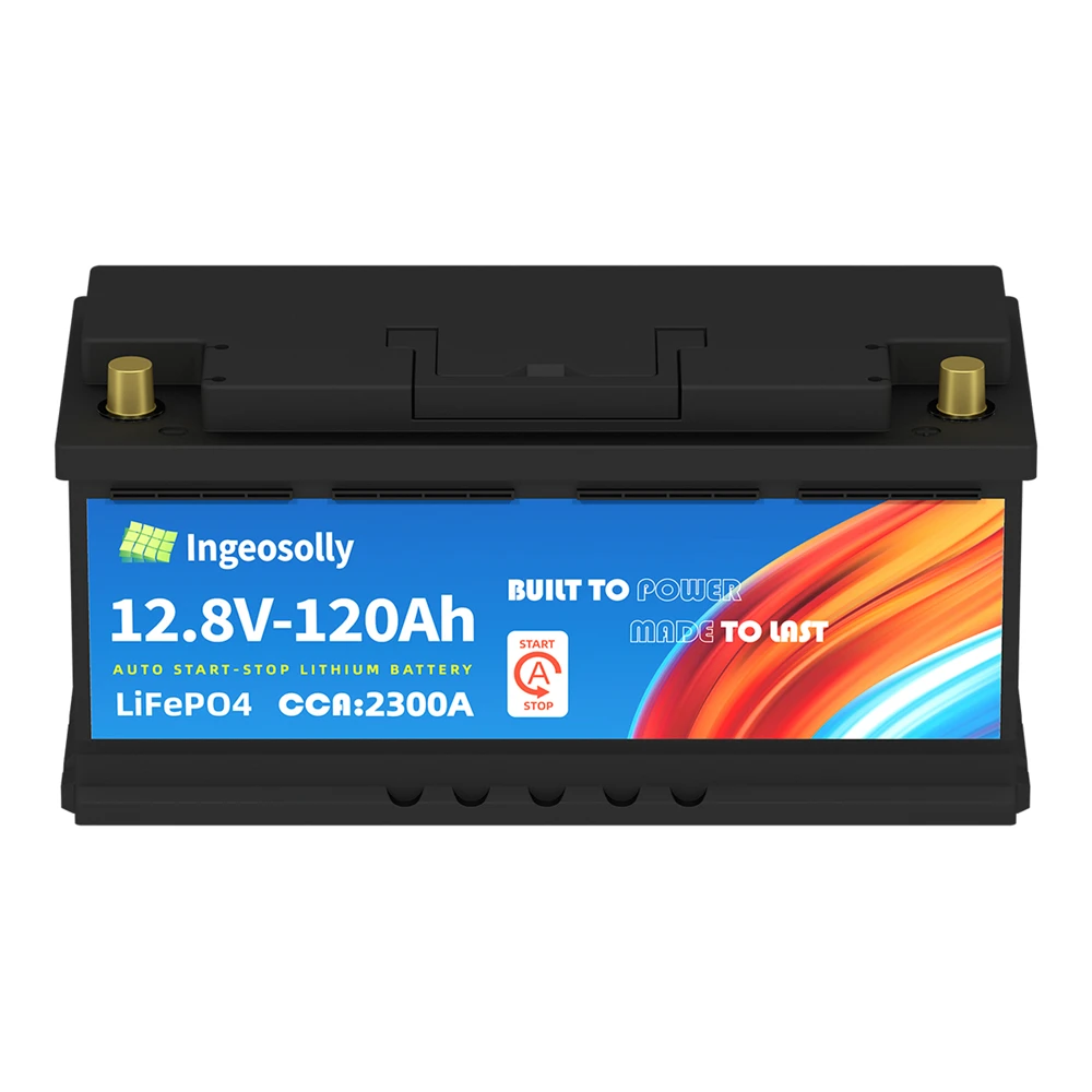 PL Stock 12V 70AH-120AH Lithium Car Start-Stop Battery High CCA LiFePO4 Starting Battery Built-in BMS Replacement for Automotive