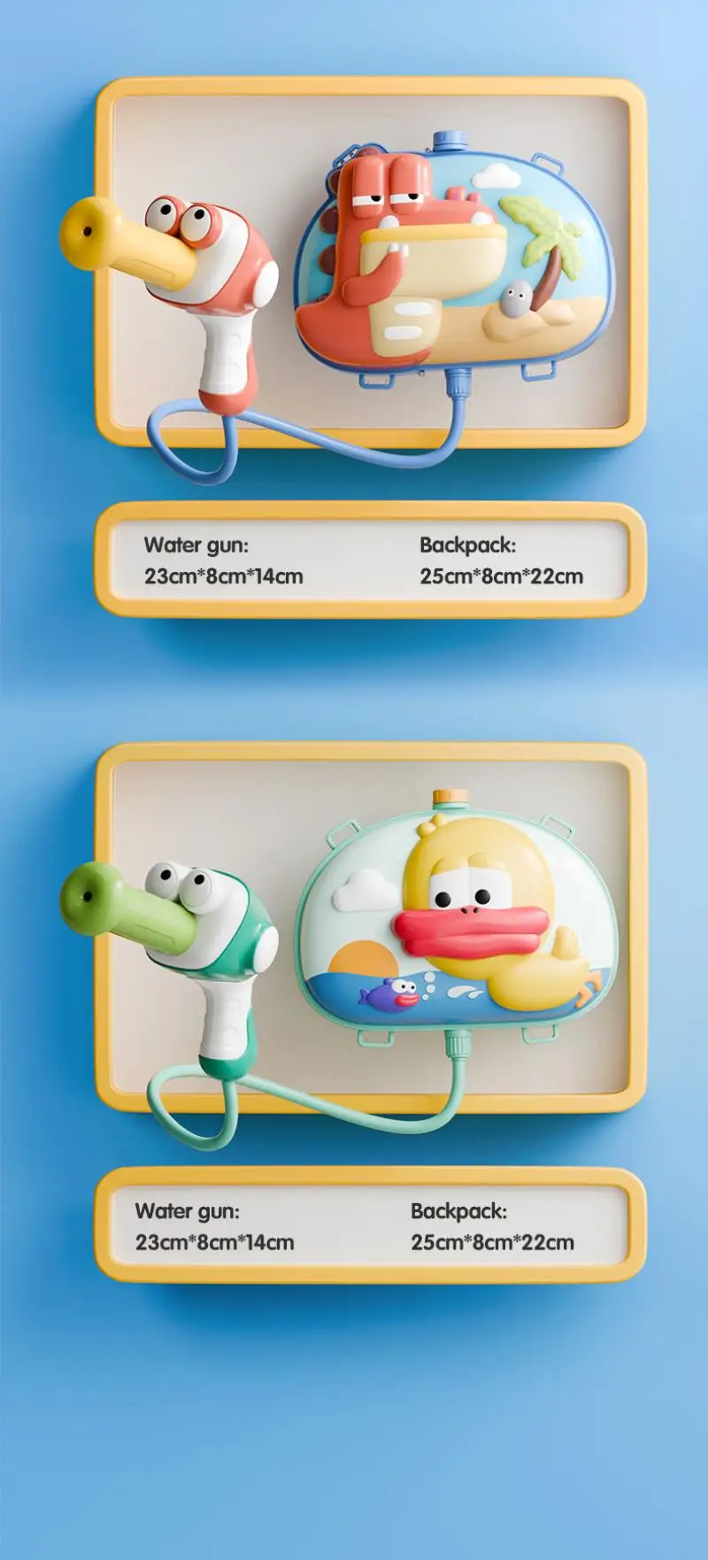 Pistola de água automática animal água esguicho armazenamento mochila pull-out ao ar livre praia piscina jogo de tiro água jogando brinquedo presente do miúdo