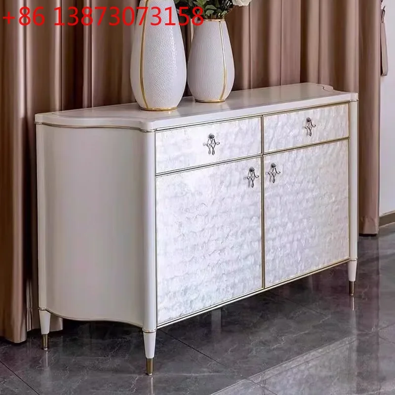 American light luxury shell entrance cabinet is opposite the door, corridor aisle cabinet, living room solid wood