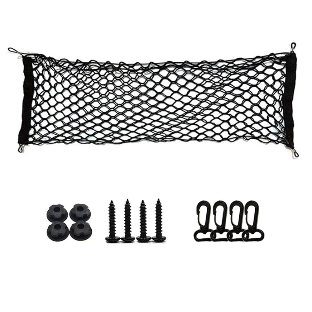 110cm Car Trunk Net Adjustable Elastic Rear Cargo Mesh Organizer with Hooks Universal Auto Accessories For Car SUV Truck Van