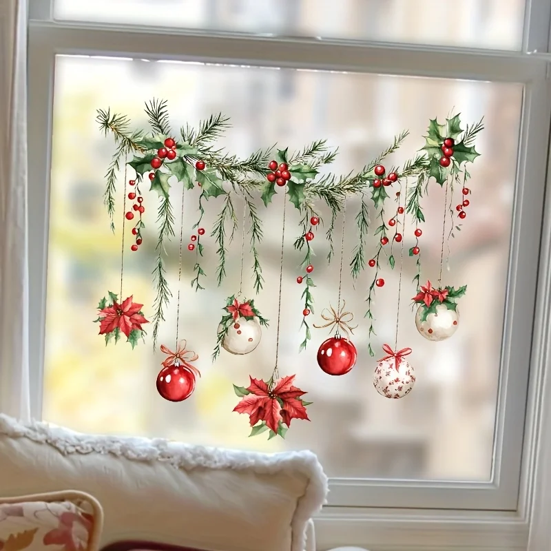 عيد الميلاد ويندوز ملصق عيد ميلاد سعيد الديكور للمنزل قلادة عيد الميلاد ملصق حلية نافيداد ناتال السنة الجديدة هدية 2026