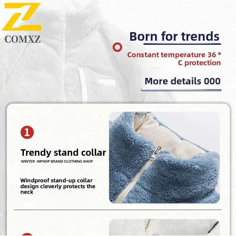  سترة رجالية مزدوجة الجوانب للشتاء منتفخة حرارية مقاومة للرياح على الطراز الكوري سترة فضفاضة مناسبة للشارع مع غطاء محرك السيارة قابل للفصل معطف #6