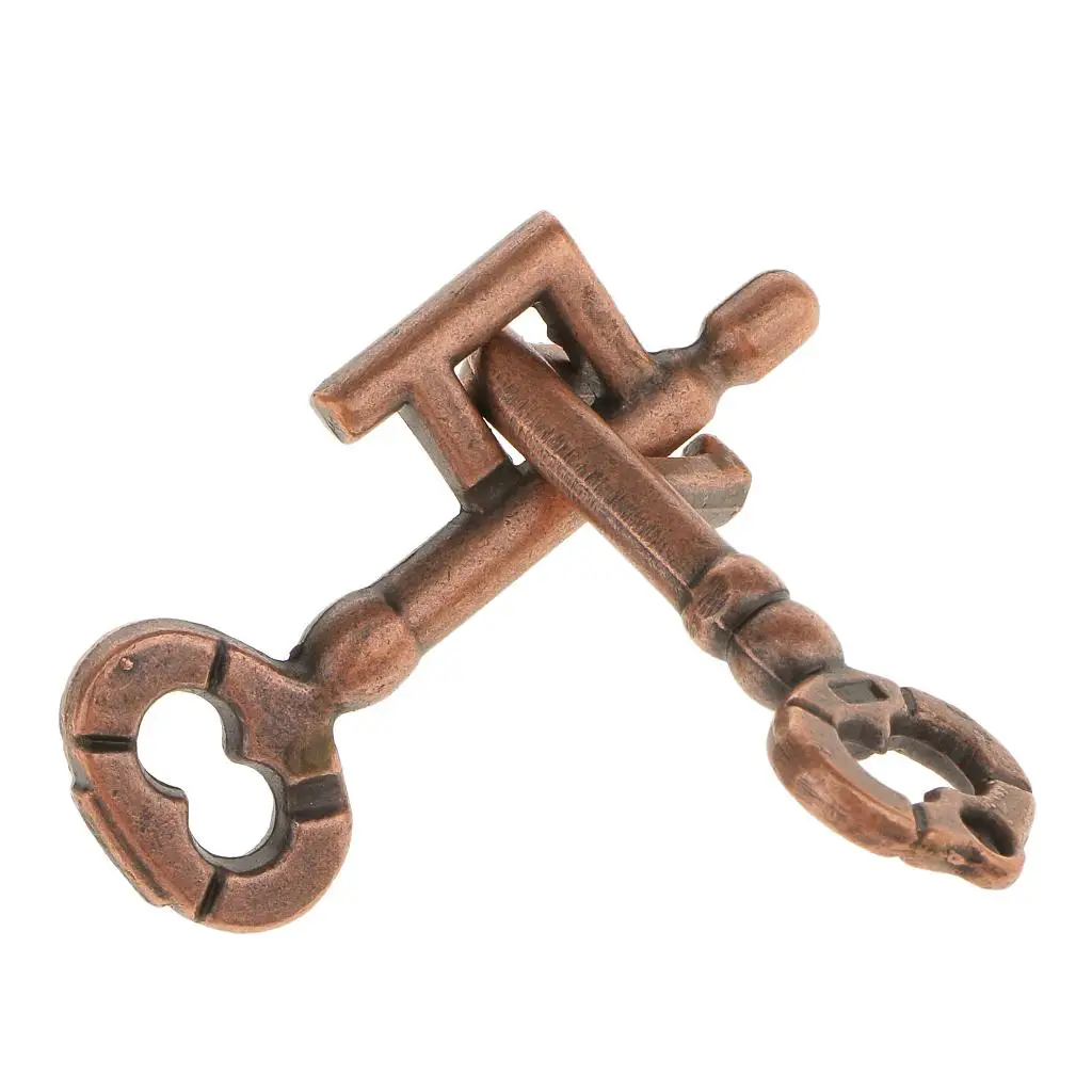 Metalen Gegoten Puzzel Retro Vintage Lock Key Iq Mind Brain Teaser Volwassenen Speelgoed