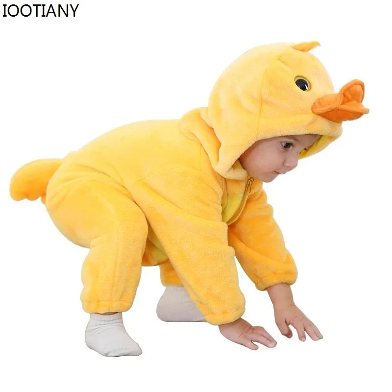 Косплей Хэллоуин мультфильм животных ролевой костюм детский костюм желтой утки детский милый фланелевой комбинезон карнавальная вечеринка Ma