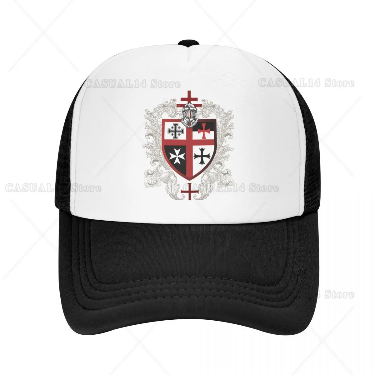 

Punk Knights Templar Cross Shield Baseball Cap Adjustable Medieval Warrior Sword Trucker Hat Sports Snapback Hats Summer Caps