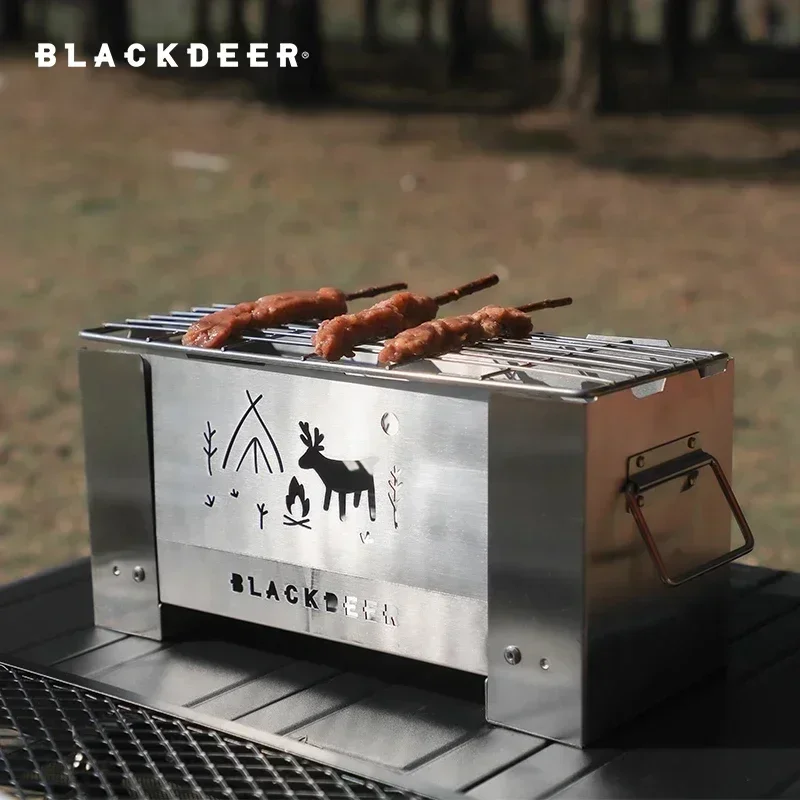 BLACKDEER  Black Deer Brazier 7-hole Burner Professional Stainless Steel Stove Portable Camping Kitchen Wood Stove BarbecueGrill