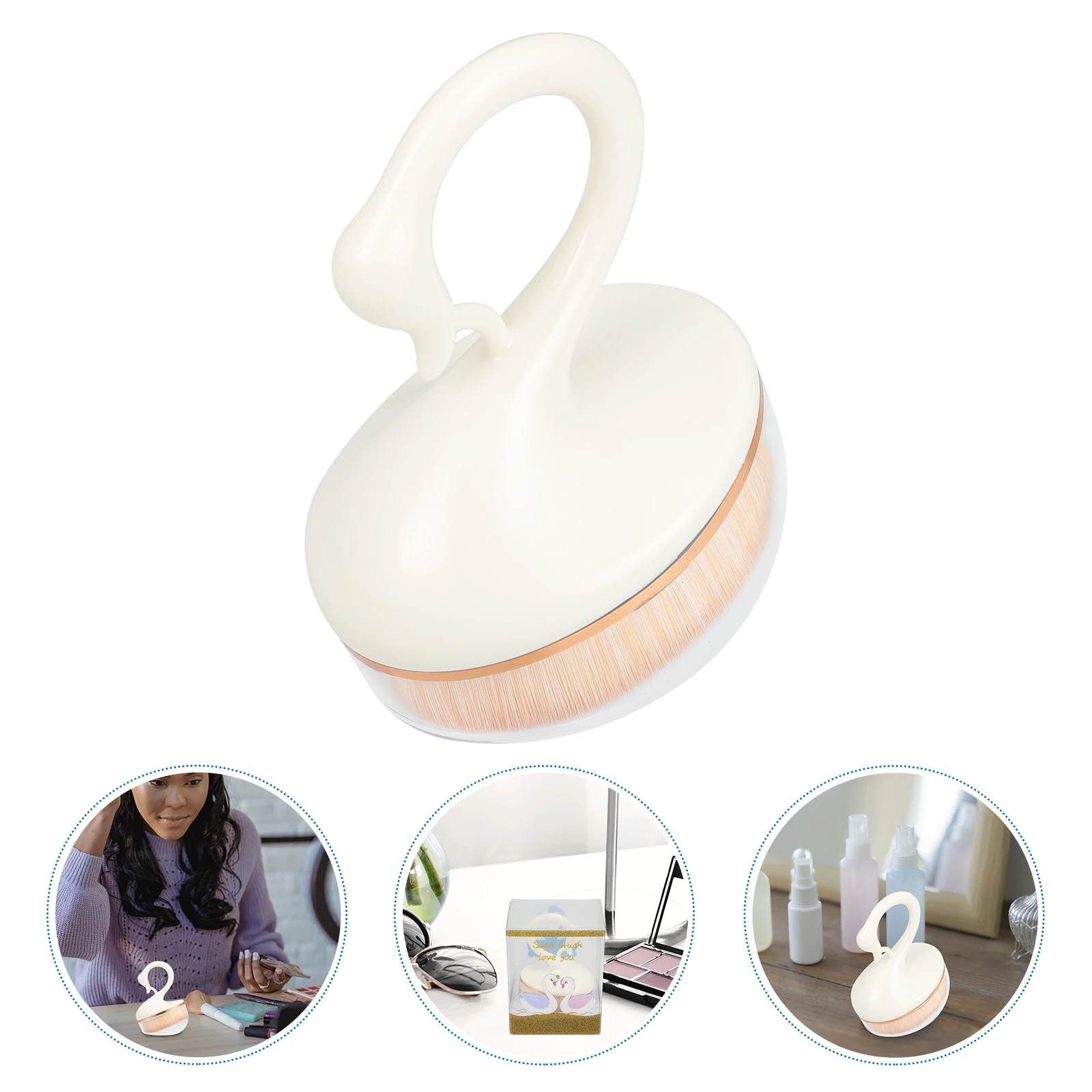 【】Brocha de base oval maquiagem base impecável cobertura completa aplicação em pó solto utensílios de polimento líquido