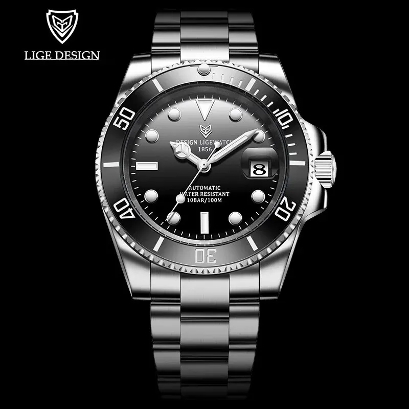 2024 LIGE New Watch Men Mechanical Wristwatch Luxury Automatic Watch Stainless Steel Watches For Men Clock Man Relogio Masculino