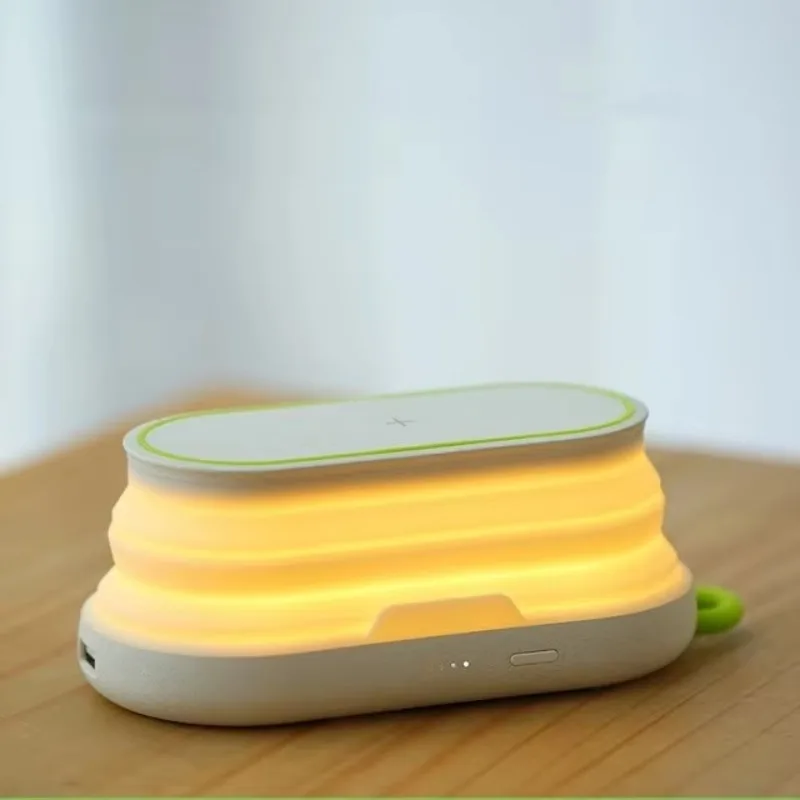 

New Mobile Phone Holder/ Folding Usb Rechargeable Night Led Light/ Wireless Charging and Charging Treasure Drop Shipping