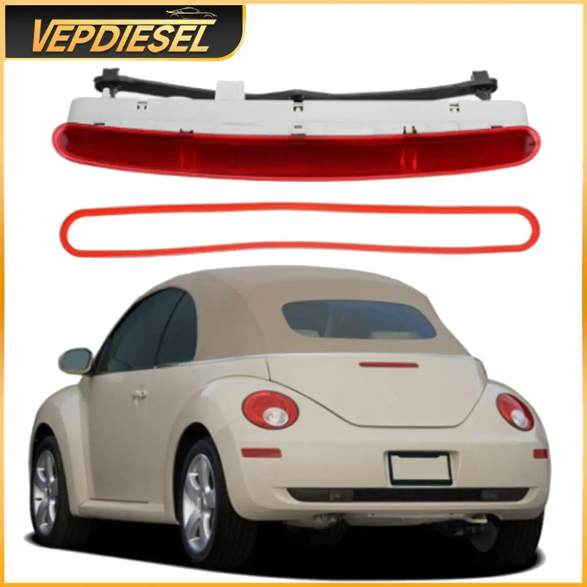 

1C0945097E Третий стоп-сигнал для VW Beetle 1998-2010, автомобильный светодиодный высокий задний стоп-сигнал 1C0 945 097 E, красный