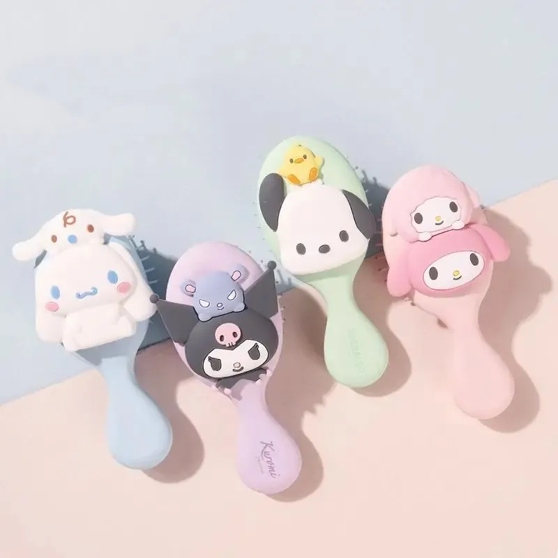 MINISO Sanrio peines de masaje con cojín de aire, Cinnamoroll, Kuromi, Mymelody, Pochacco, peine portátil, cepillo de pelo, regalos para niñas