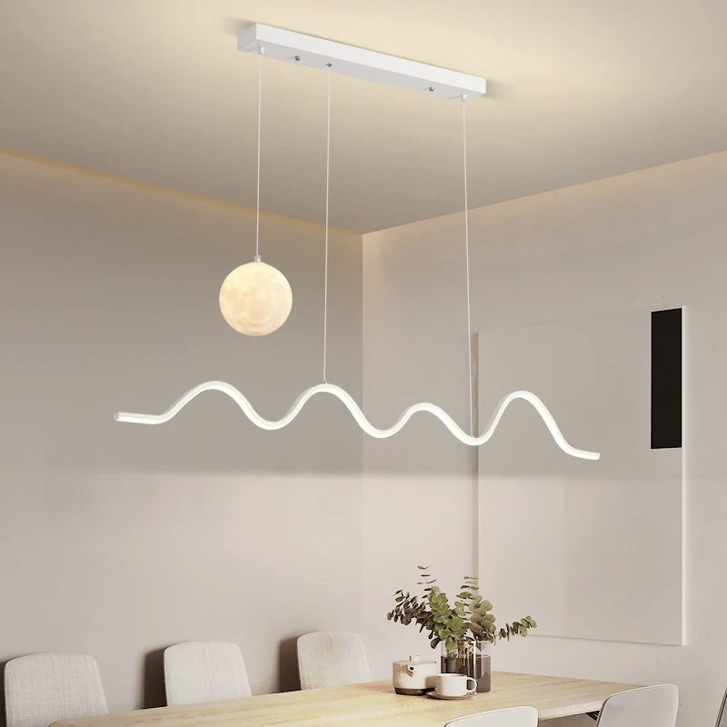 Imagem -02 - Modern Long Led Pendant Lights Lâmpada Pendurada Criativa Sala de Jantar Cozinha Sala de Estar Home Decoração Iluminação