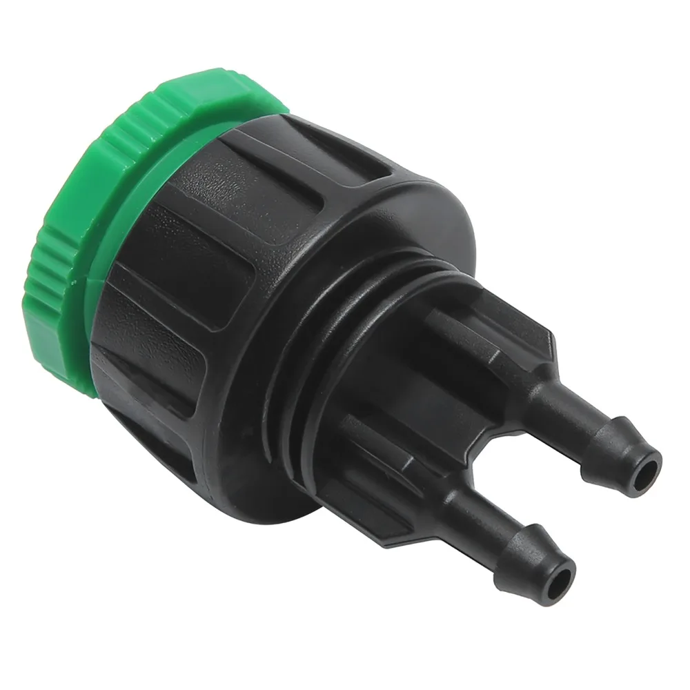10Pcs ABS Quick Connector G1/2 and G3/4 Thread Lightweight Garden Tap Adapter Black and Green Dual Outlet Micro Hose Connector
