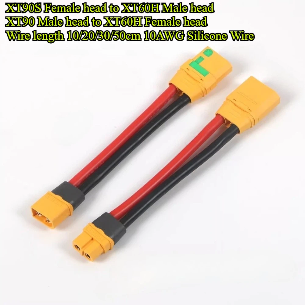 1 Stück XT90 XT90S Stecker/Buchse auf XT60H Buchse/Stecker Verlängerungskabel 10AWG Silikonkabel 10/20/30/50cm für RC-Akkuladegerät