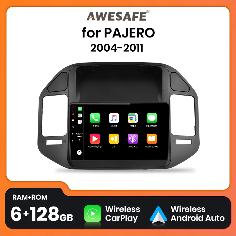 AWESAFE PX9  AI Voice Android Auto Radio For Mitsubishi Pajero V60 V68 V73 1999-2006 Carplay Car Multimedia GPS 2din autoradio