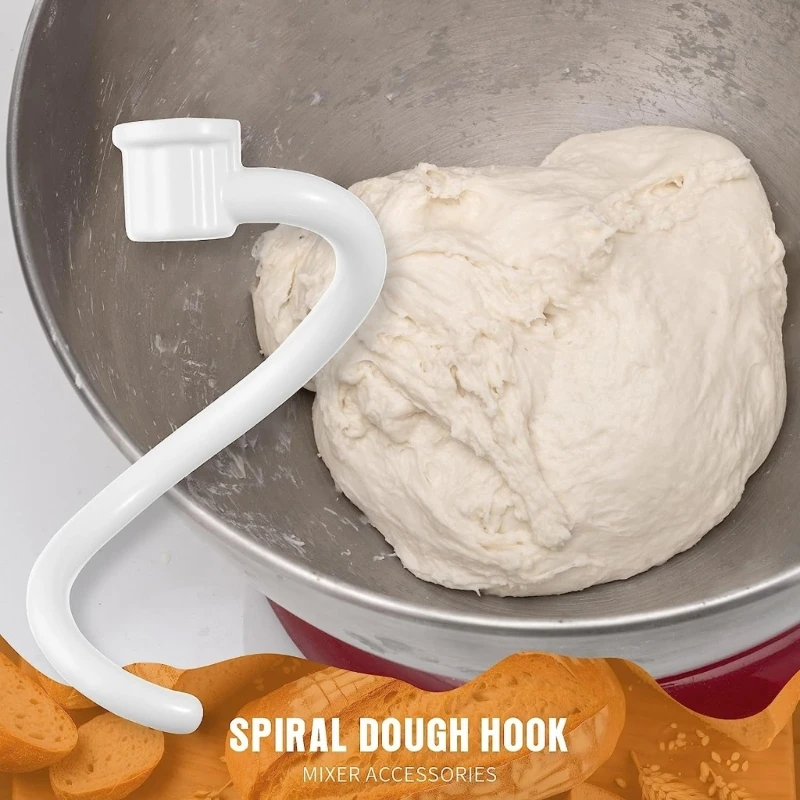 خطاف خلاط رفع العجين المعدني المطلي متوافق مع 6QT KV25G0X KV25G8X KV25H0X KB26G1X K5SS K5A KSM5 KS55 دروبشيبينغ