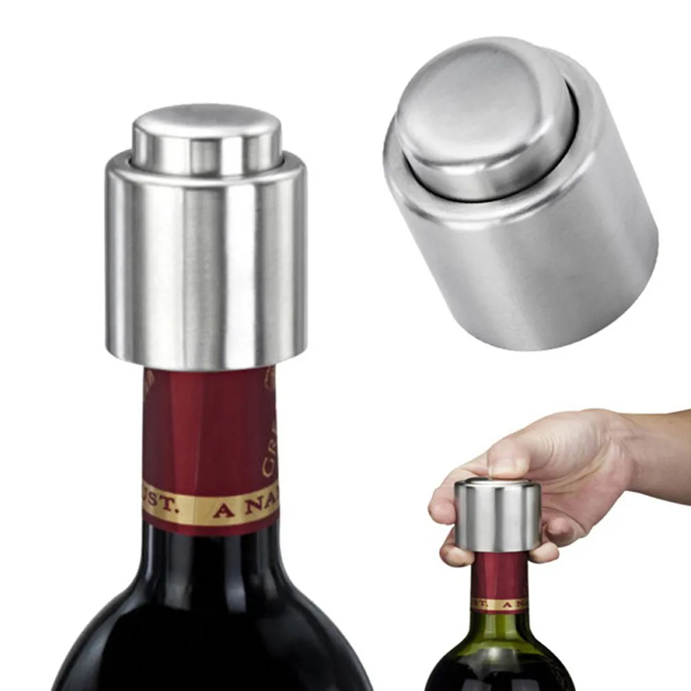 Wine Bottle Plug Stainless Steel 4.2x4.2x4.8cm Freshness Preserver for Red White in Cafes Bars Restaurants Ktv Hotels