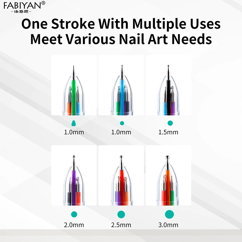 6 In 1 Nail Art Dotting Pen Painting Drawing Carving Rhinestones Gemstone Crystal Pencil Picking Up Pen DIY Nail Dotting Tool