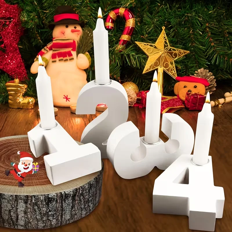 

3-х предметная цифровая форма для подсвечника - силиконовая форма-капельница, подходит для смолы, воска, гипса - геометрическая форма венка,