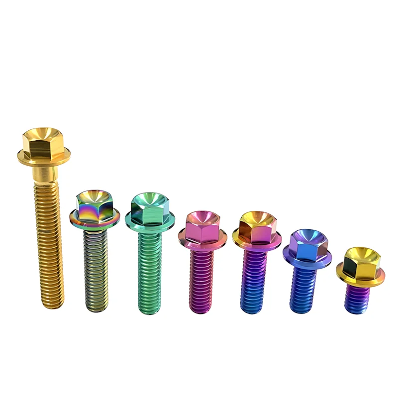10Pcs Titanium Bolts Hex Head Screws M6 M8 Lightweight Fasteners for MTB Bike Motorcycle Bicycle Car Boat