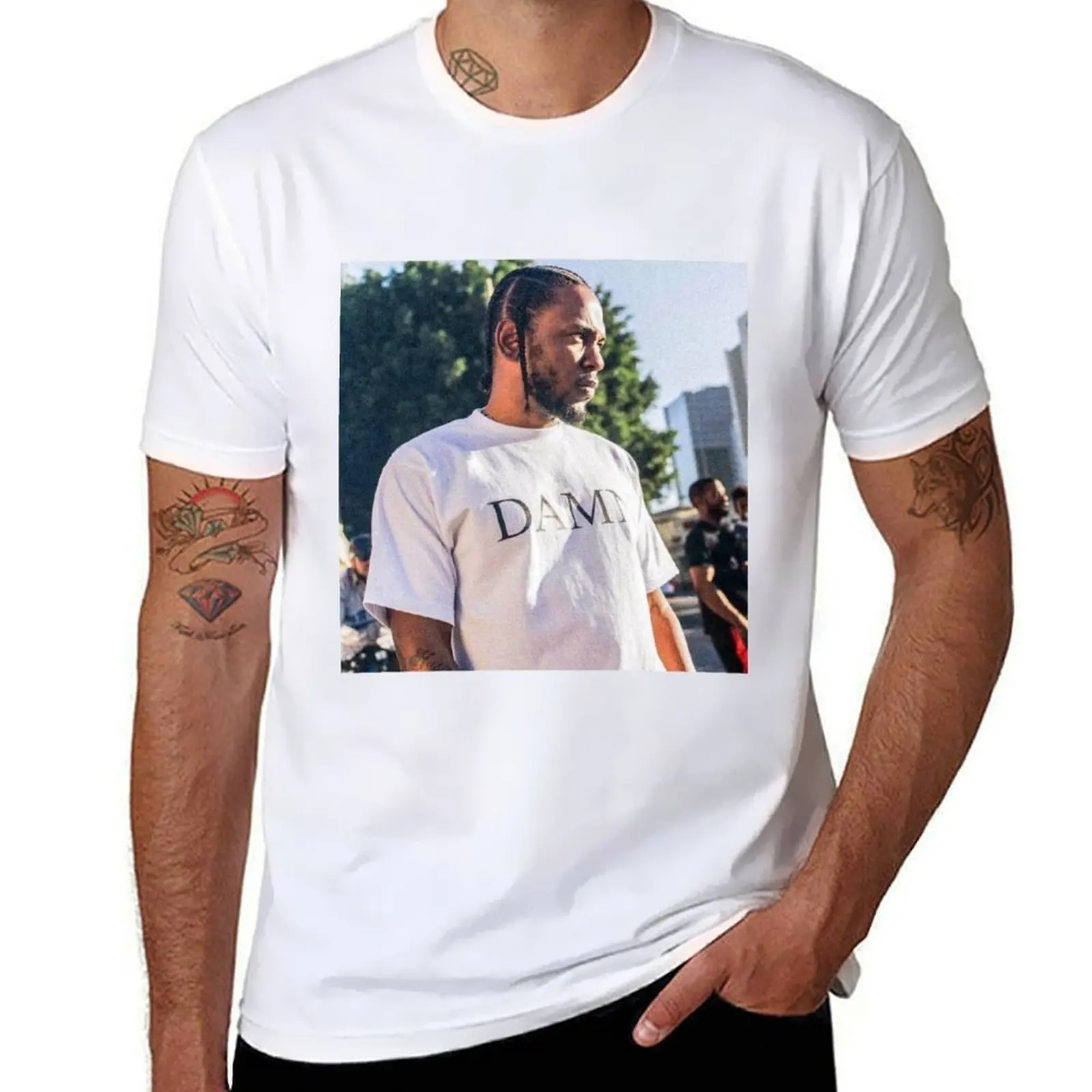

KENDRICK LAMAR - DAMN T-Shirt black cotton t-shirt plain for man package t shirts for man graphic tees T-Shirt