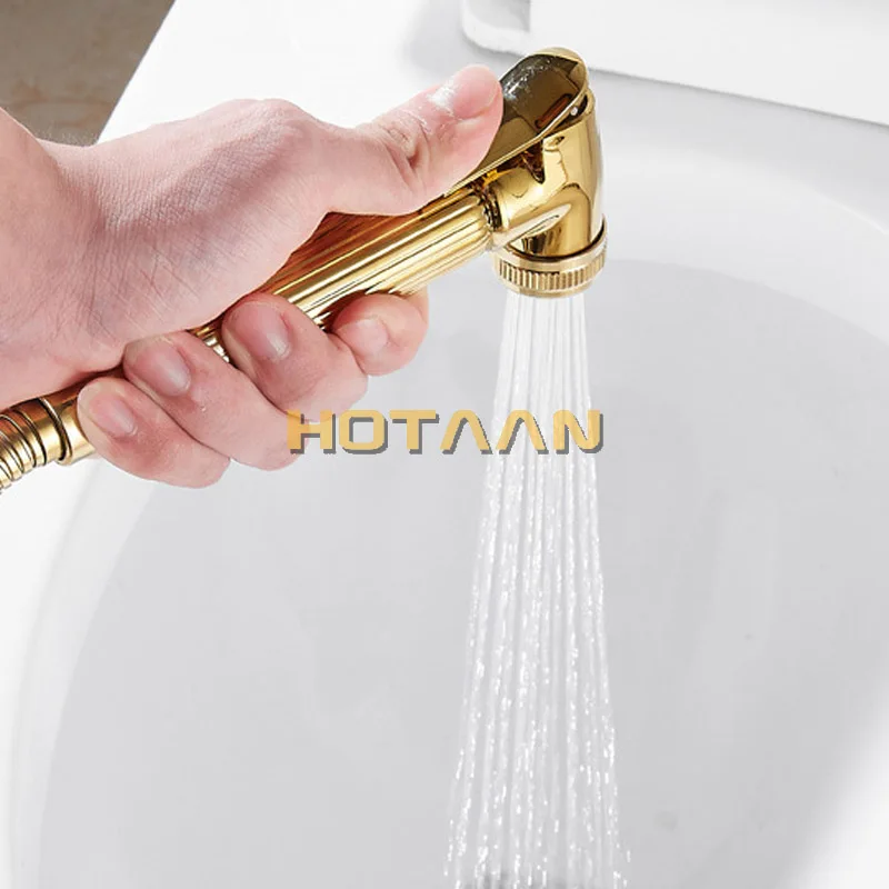 Gold Color Bidet Faucet bathroom bidet toilet faucet mixer hygienic shower clean muslim shower portable bidet gun sprayer
