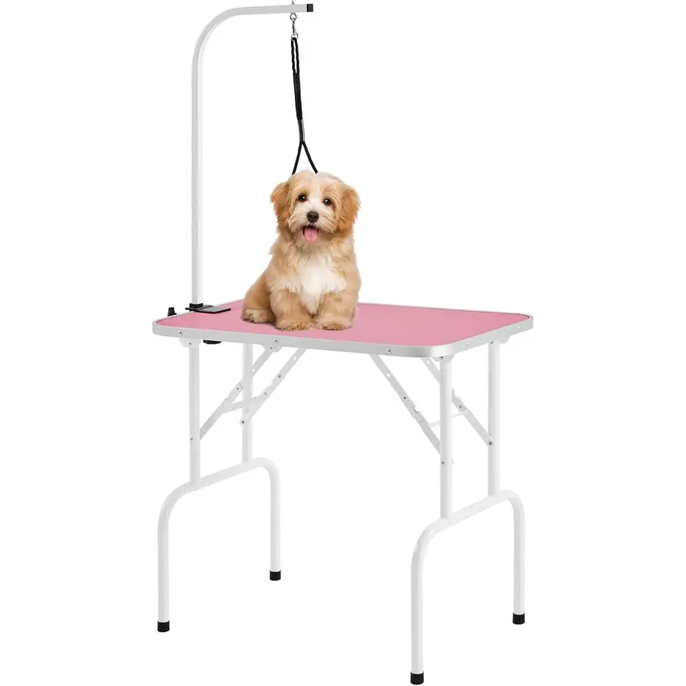 32-inch oldable Pet Dog Grooming Table w/Adjustable Height Arm - Drying Table or Home w/Noose or Small Dogs Cats, Maximum acity